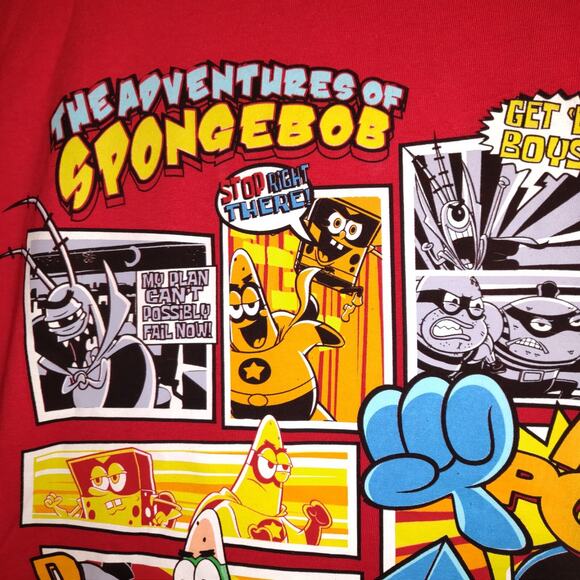 Nickelodeon The Adventures Of SPONGEBOB Red T Shirt ESCAPE FROM VORTEX Kids XL - Picture 3 of 16